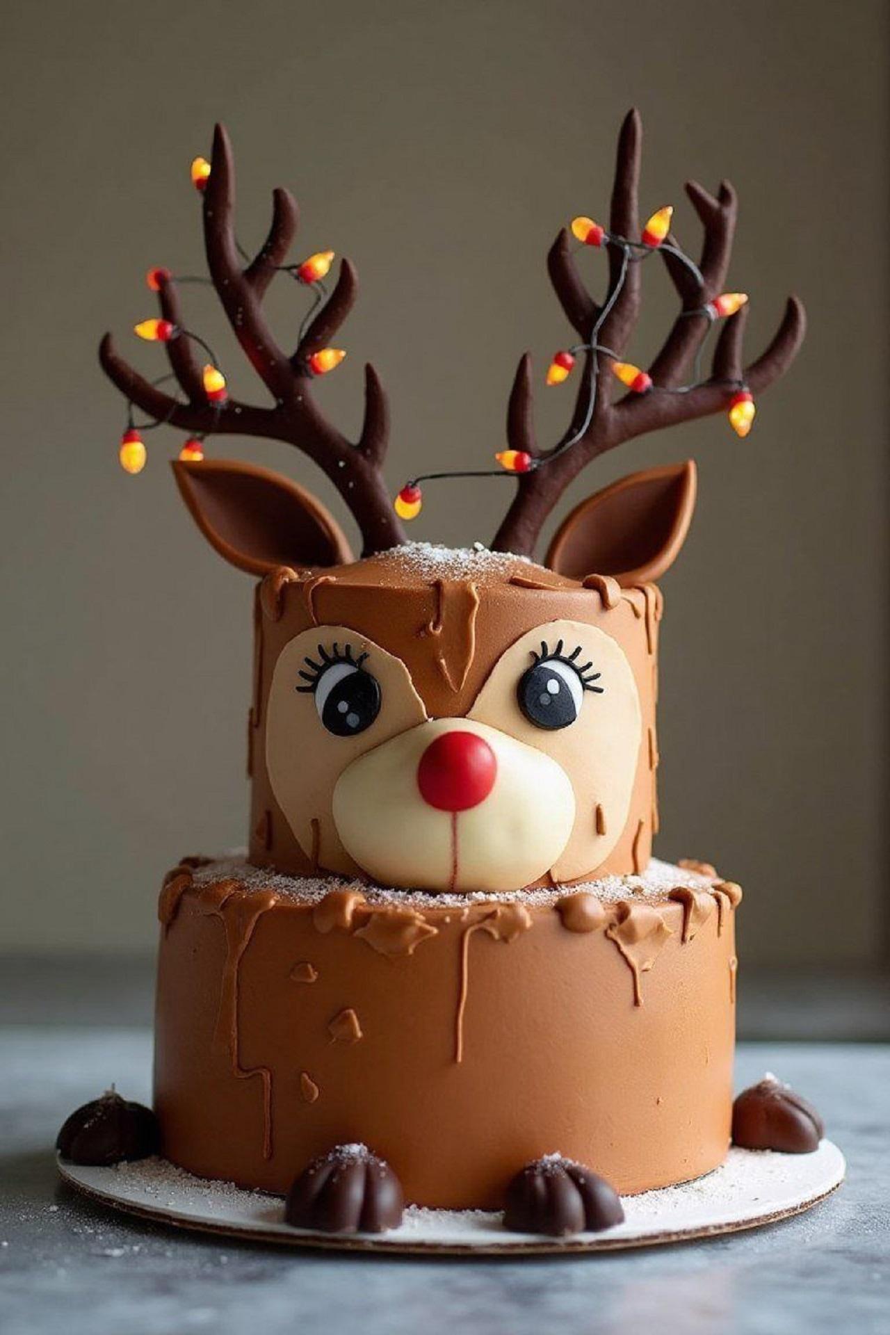 مدل کیک کریسمس طرح گوزن شمالی  4