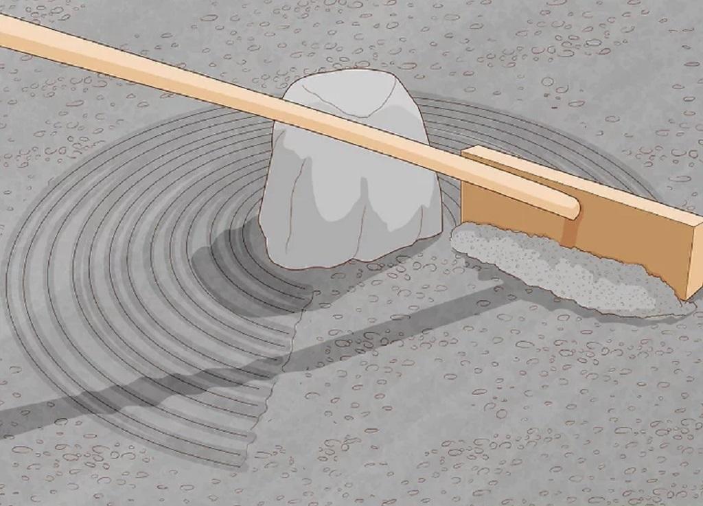 هرس کردن باغ ذن بهصورت الگوی موج قطرهی آب 3