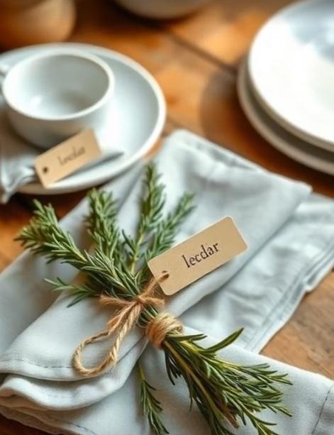 مدل تزیین دستمال کاغذی کنار بشقاب 2