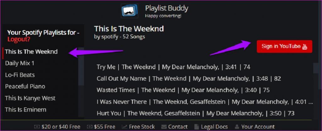 انتقال آهنگ با برنامه Playlist Buddy  2