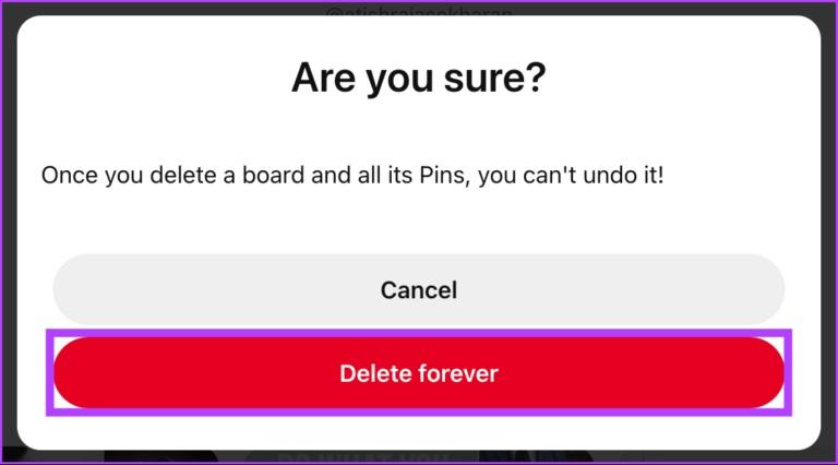 نحوه حذف برد از برنامه پینترست
