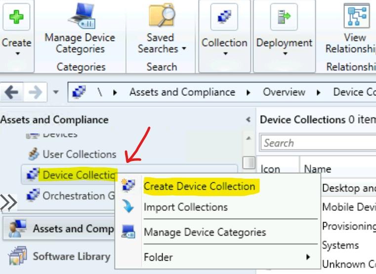 نحوه ایجاد مجموعه SCCM 2