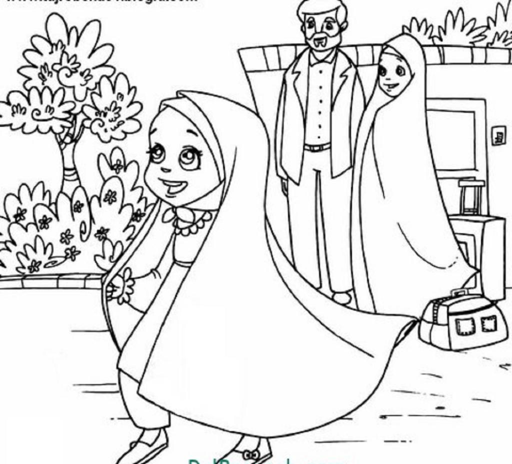 نقاشی روز دختر با حجاب 2