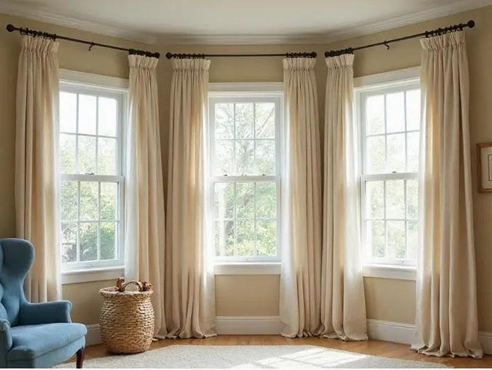 پردهای ساده و شیک پذیرایی بدون والان 1