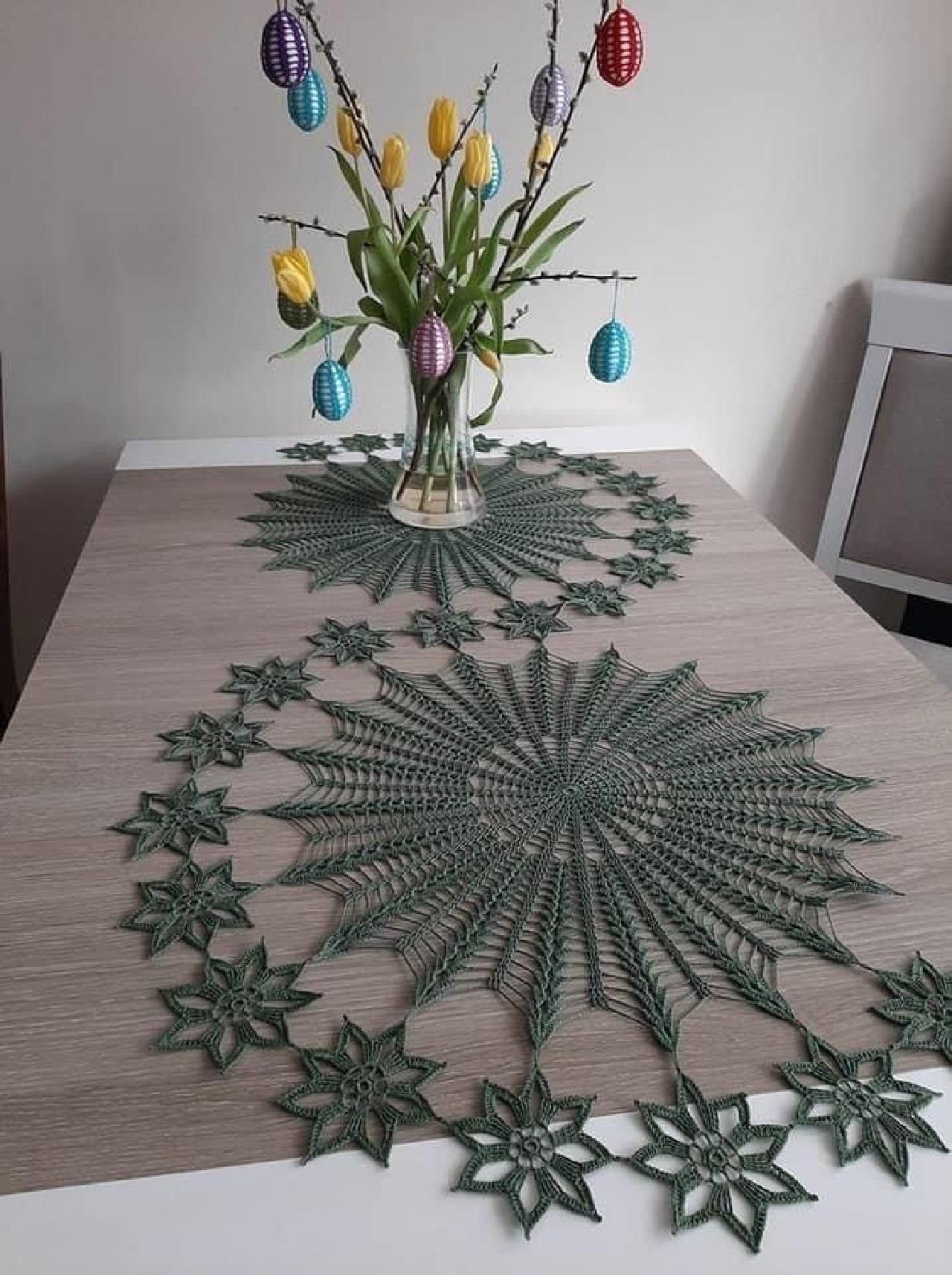 مدل رانر بافتنی با قلاب 1