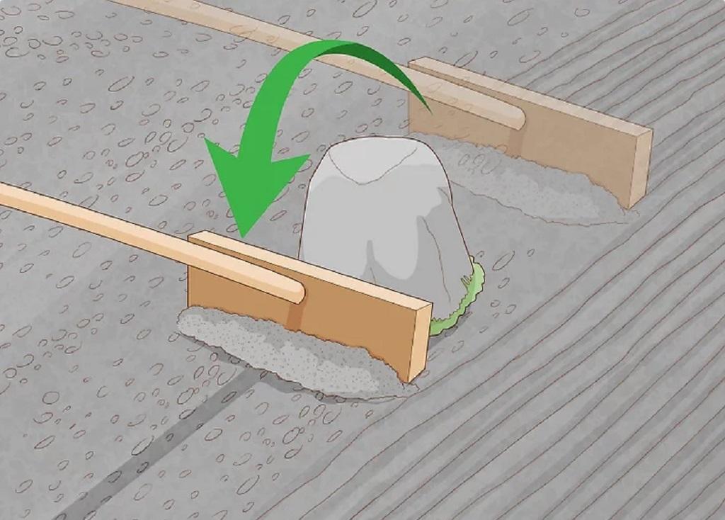 هرس کردن باغ ذن بهصورت الگوی موج قطرهی آب 2