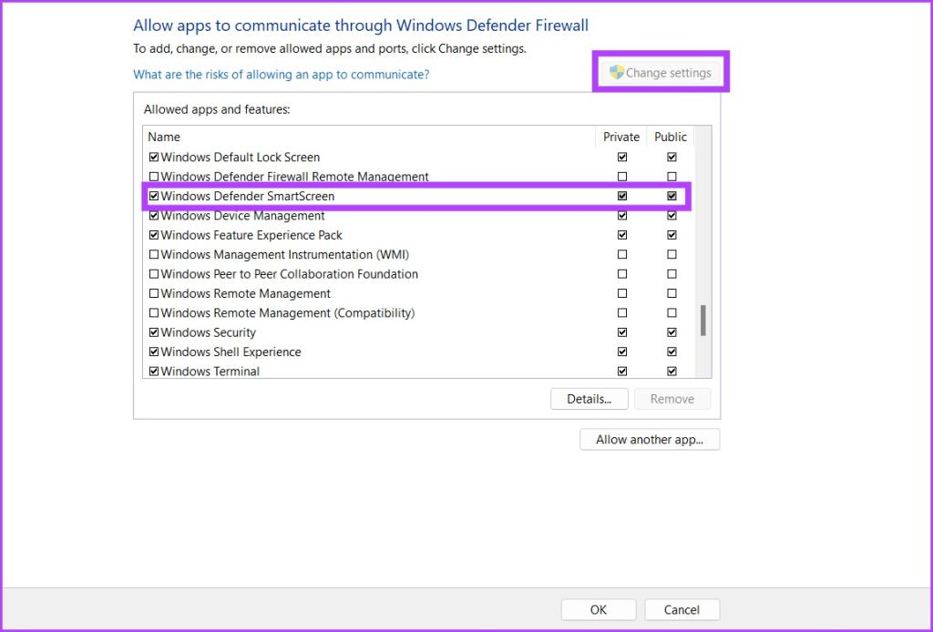  اجرا SmartScreen از طریق Firewall