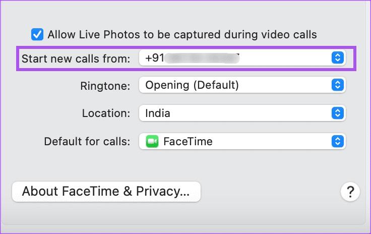 نحوه تغییر شماره تلفن FACETIME در مک 9