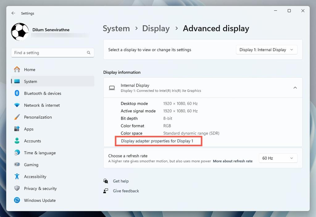 نحوه بررسی VRAM در ویندوز 11 3
