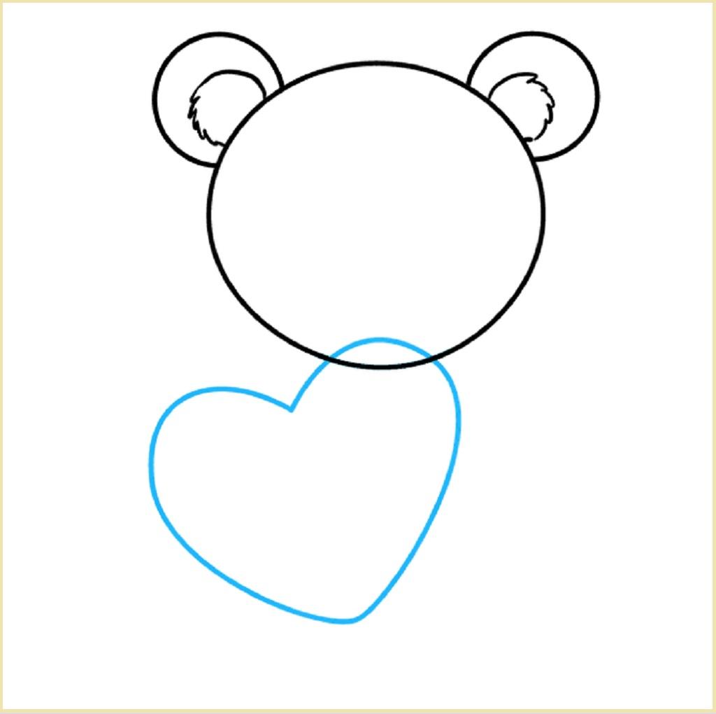 طرز کشیدن قلب در دست خرس عروسکی