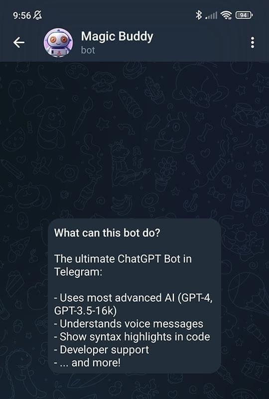 نحوه استفاده از MagicBuddy در تلگرام 3