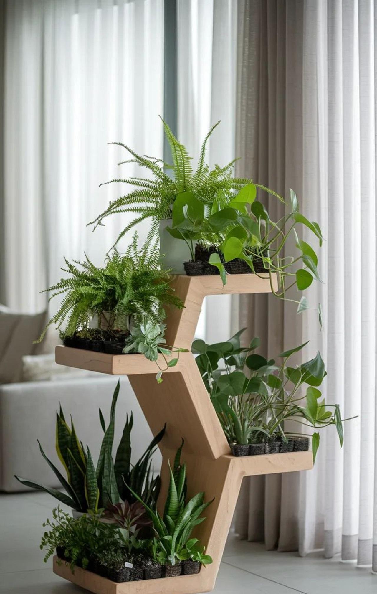 مدل استند چوبی دکوری پا کوتاه 2