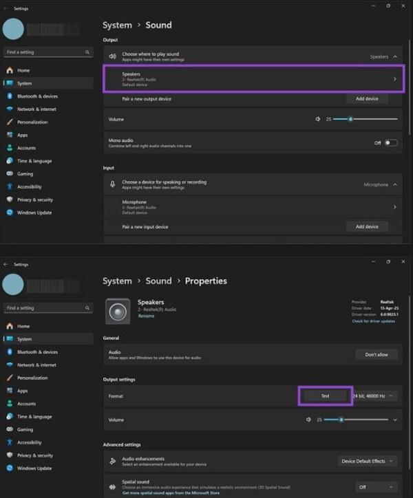 نحوه رفع مشکل قطع شدن صدا در ویندوز 11 3
