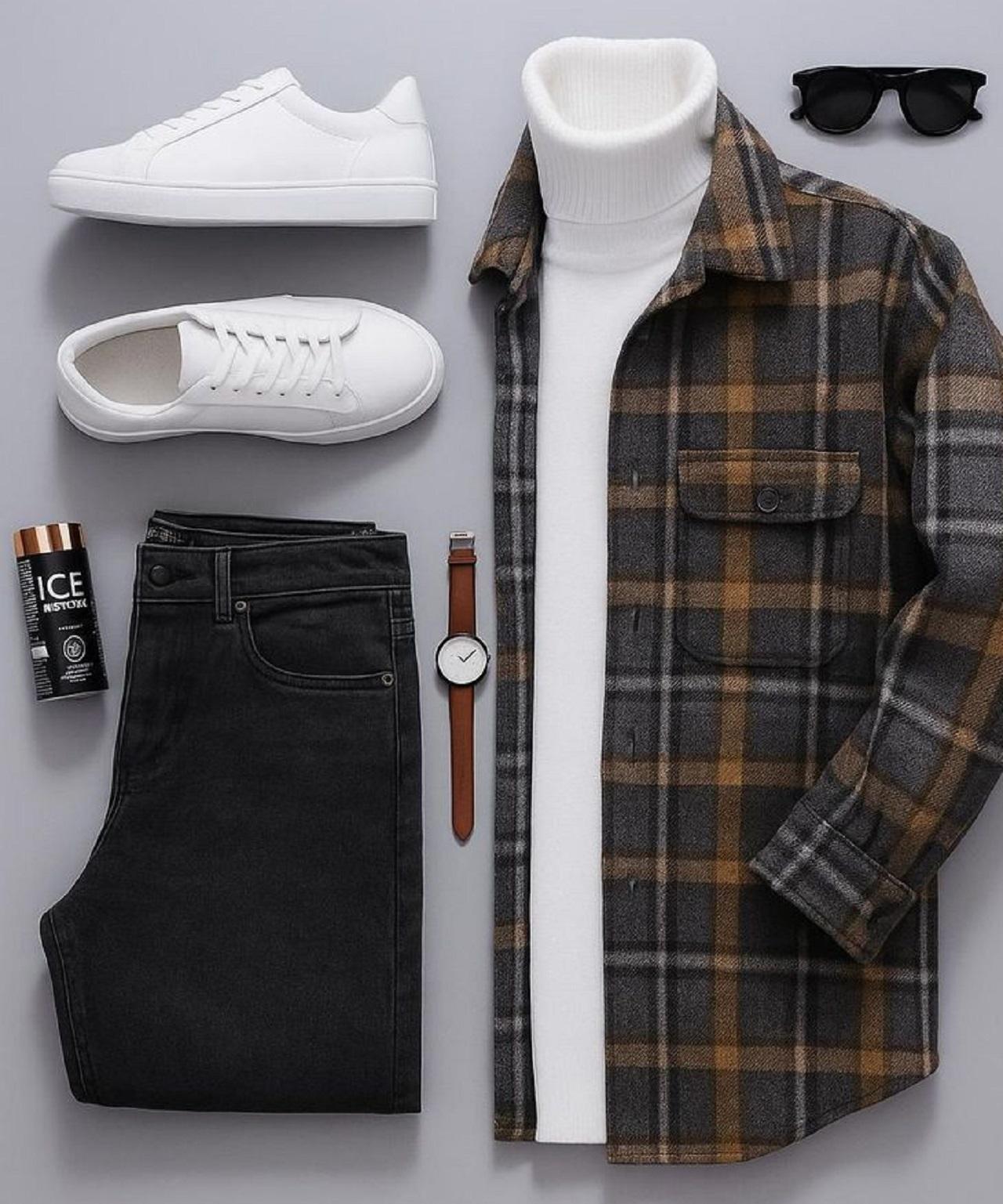 مدل استال کژوال مردانه زمستانی چهار خانه 2