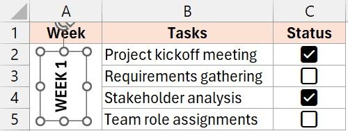 نحوه نوشتن متن بهصورت عمودی در اکسل 15