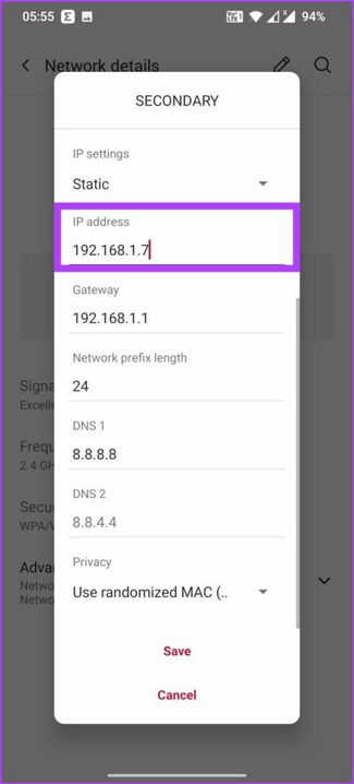 تغییر آدرس IP از DHCP به Static 4