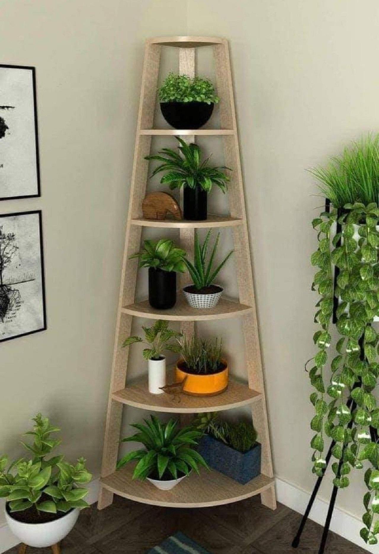 مدل شلف چوبی نردبانی 7