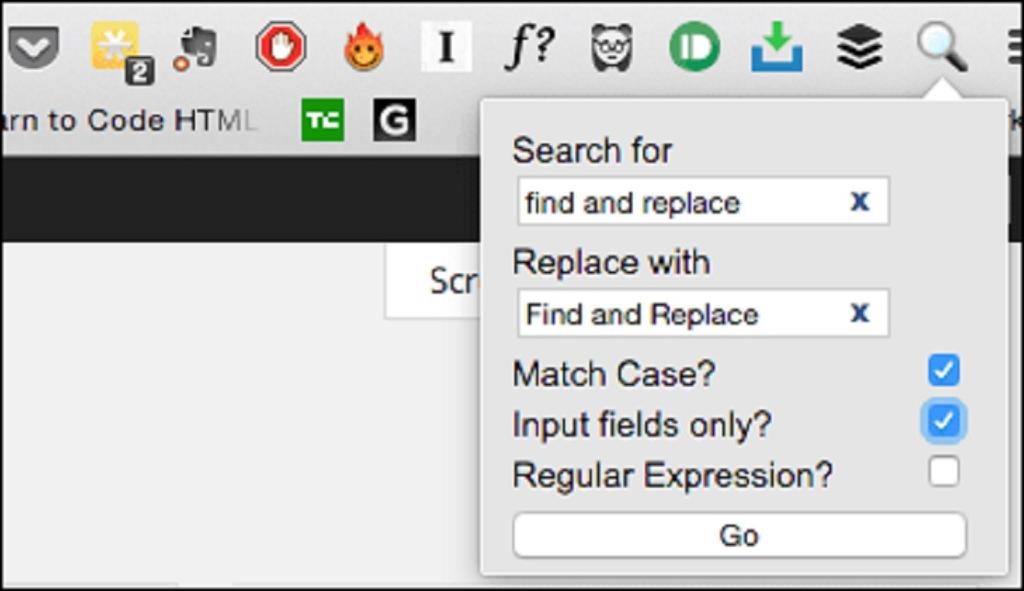 Search and Replace برای گوگل کروم