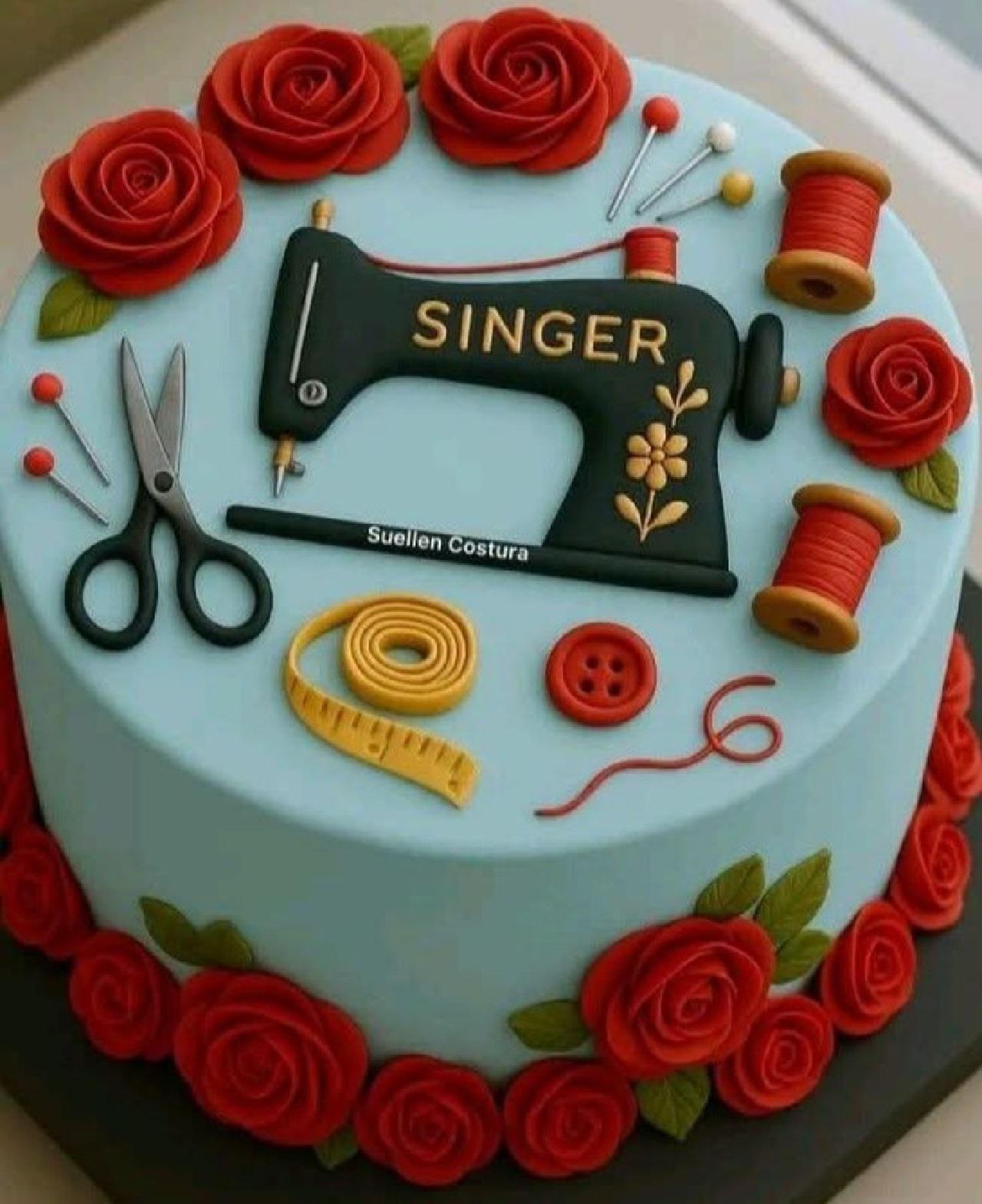 مدل کیک‌ روز خیاط  با فوندانت 2