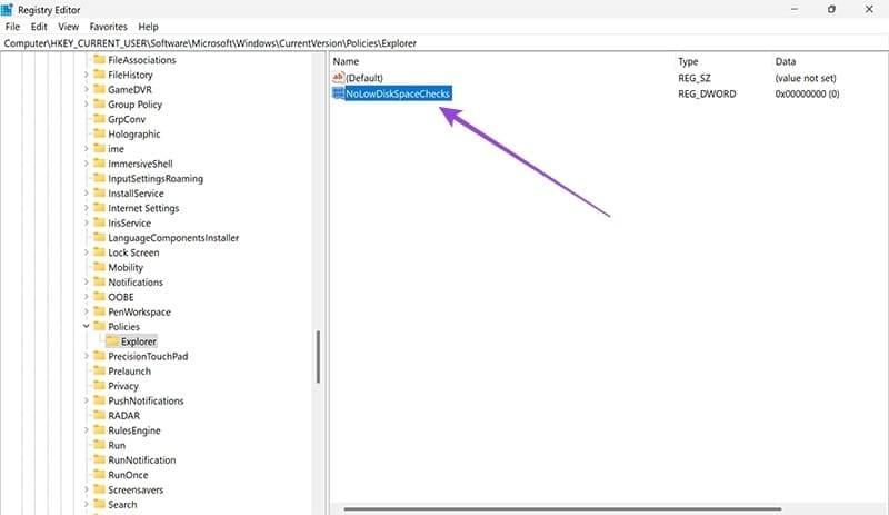 نحوه غیرفعال کردن هشدار فضای کم دیسک ویندوز 11  6