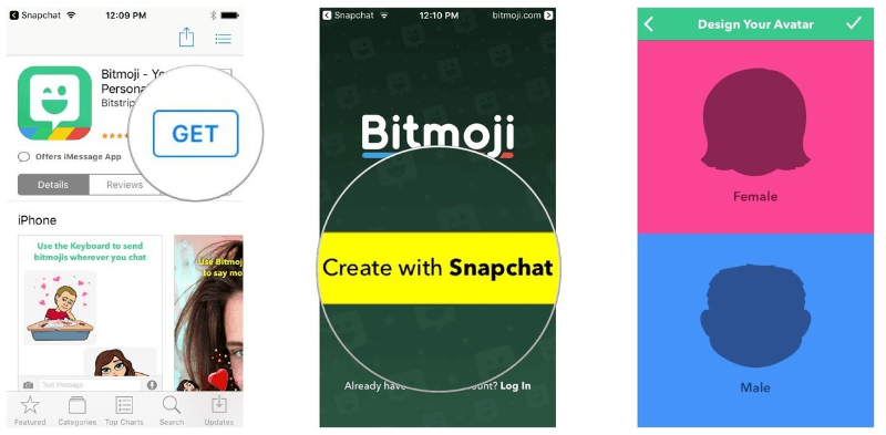 پیوند حساب اسنپ چت با Bitmoji 2