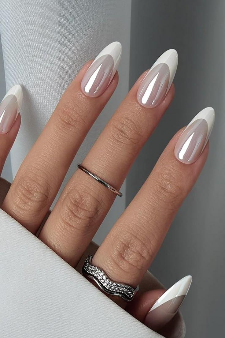 مدل ناخن کروم سفید 1