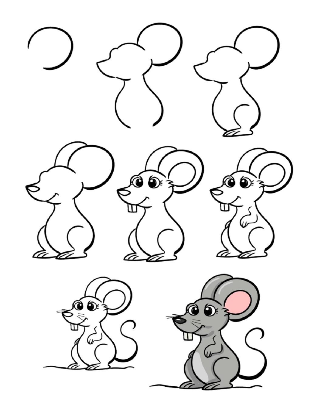 نقاشی شیر و موش مرحله به مرحله 5