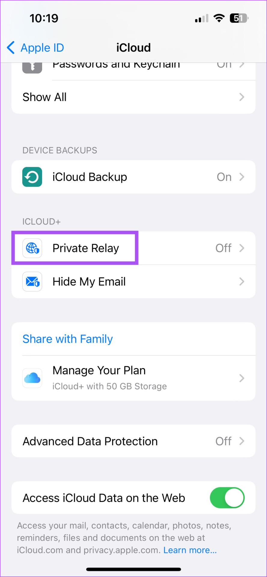 نحوه غیرفعال کردن کامل ICLOUD PRIVACY RELAY3