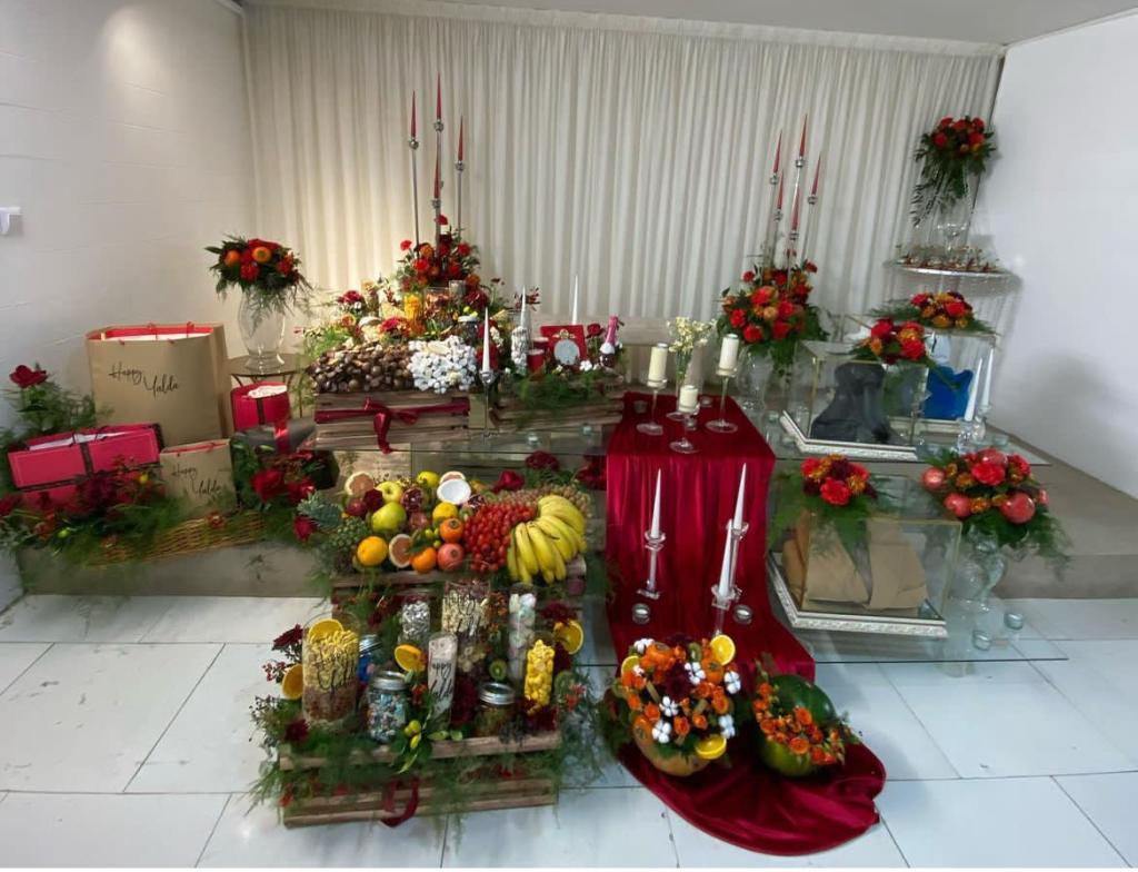 تزیین شب یلدا برای عروس ساده