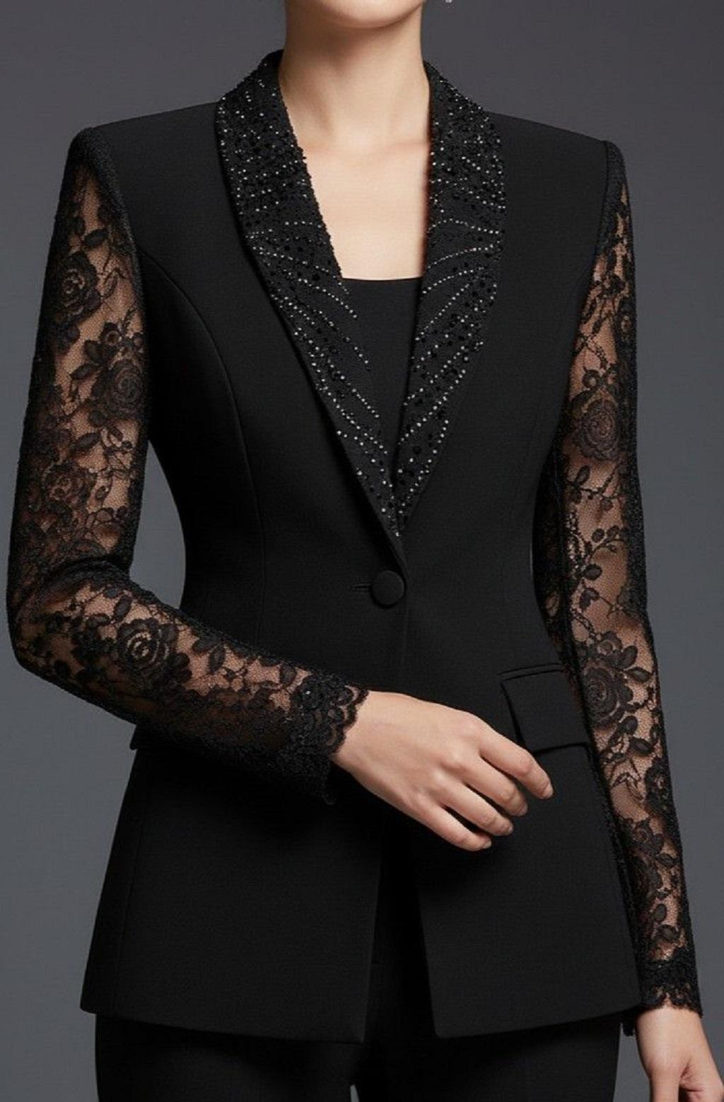 مدل کت تک مجلسی با پارچه گیپور 4