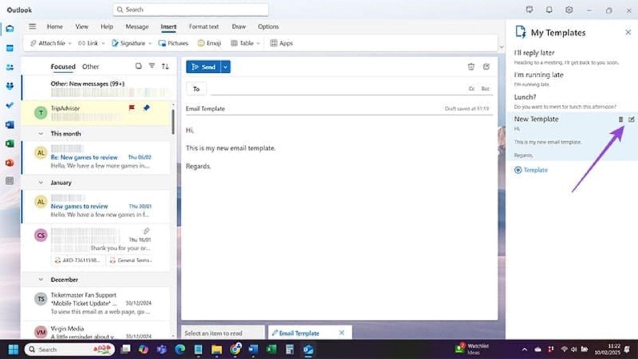 روش دسترسی به الگوها در اوت لوک2