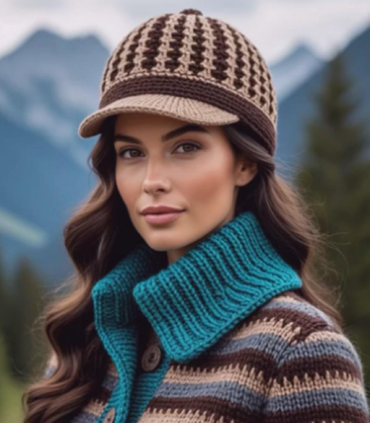 مدل کلاه بافتنی دخترانه با قلاب3