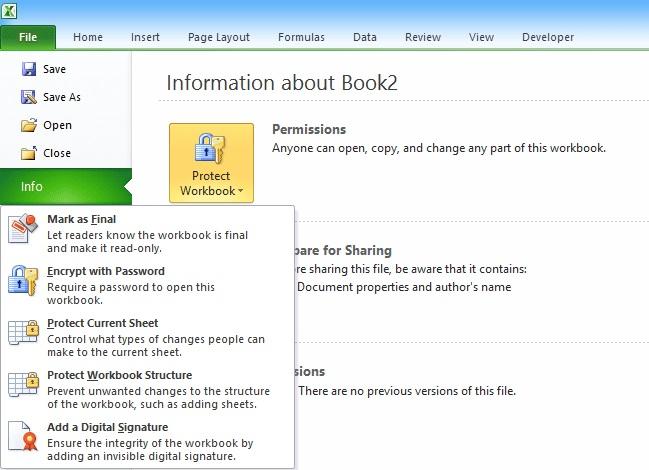 نحوه گذاشتن رمز برای باز کردن فایل اکسل 1