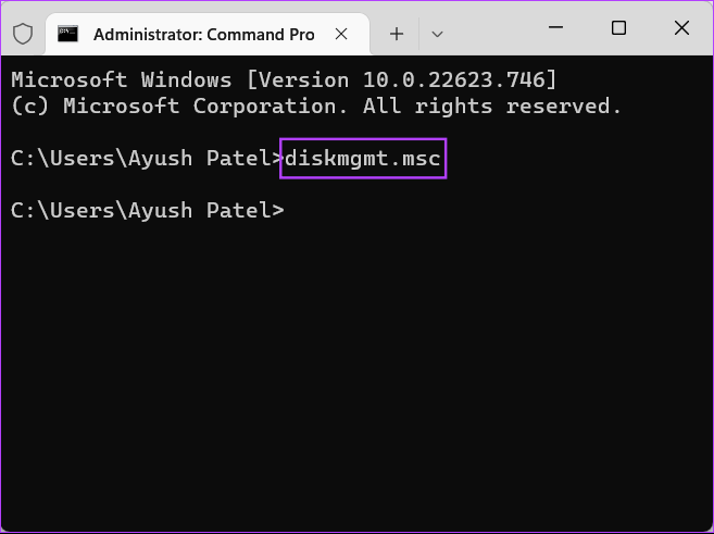 باز کردن مدیریت دیسک با استفاده از COMMAND PROMPT و WINDOWS POWERSHELL3