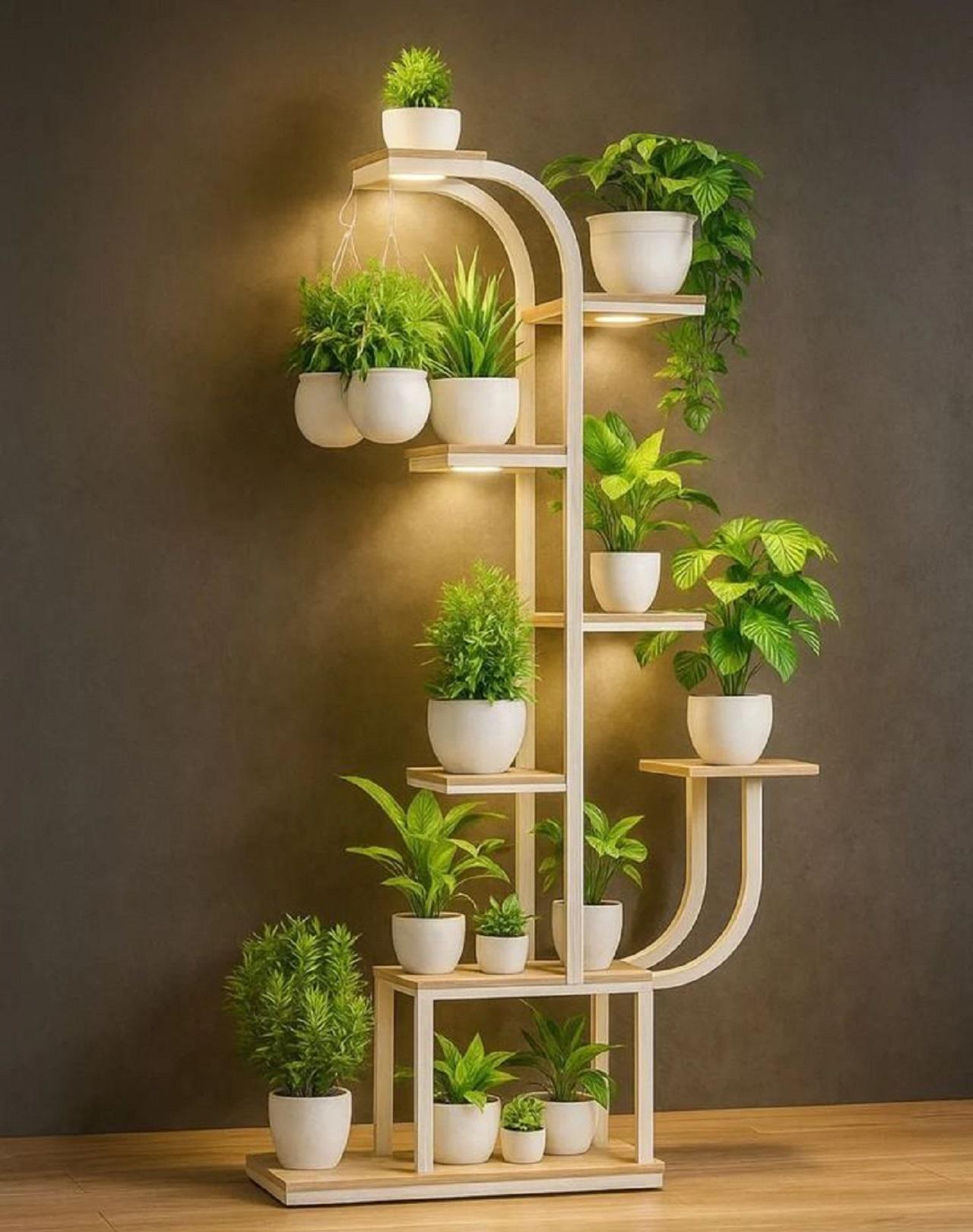 مدل استند چوبی گلدان با طرح خاص 1