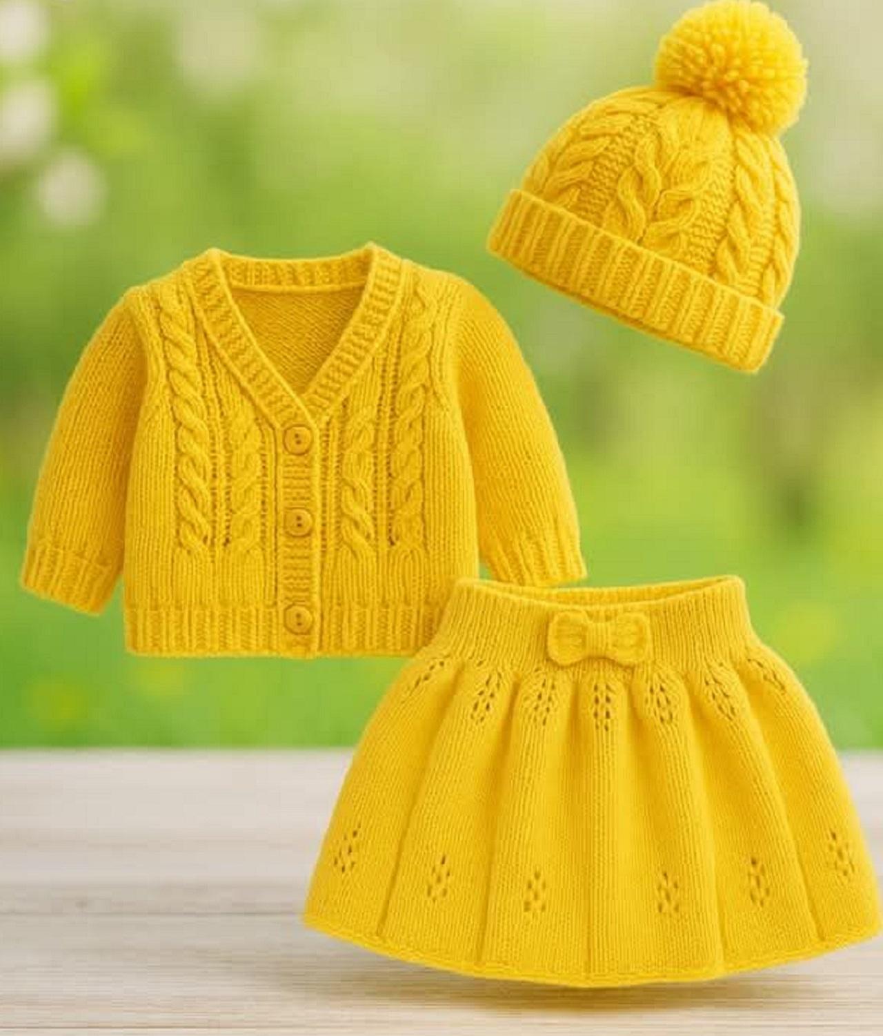 مدل بافت کت و دامن نوزادی خاص