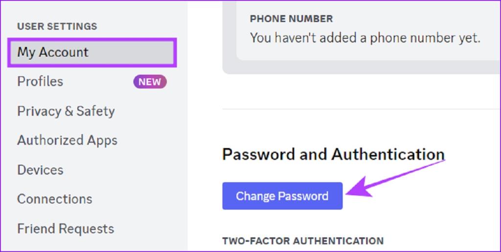 نحوه تغییر رمز عبور دیسکورد:در نسخه دسکتاپ و وب