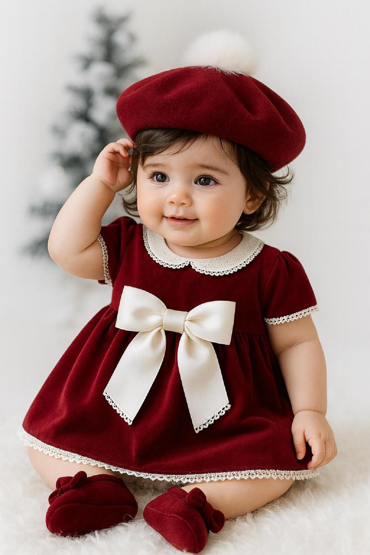 مدل لباس شب یلدا بچه گانه دخترانه قرمز 1