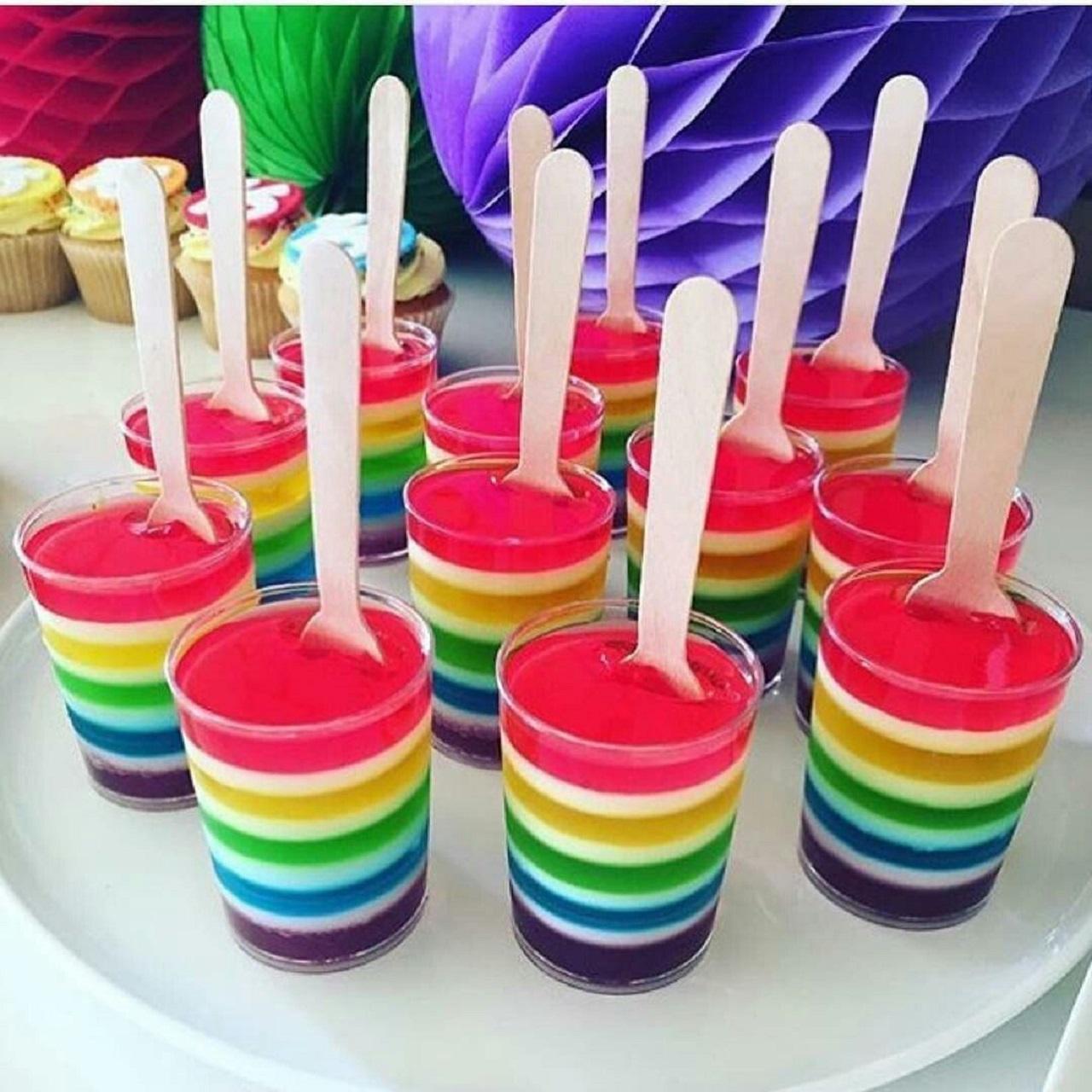 مدل ژله رنگین کمان لیوانی یلدایی4