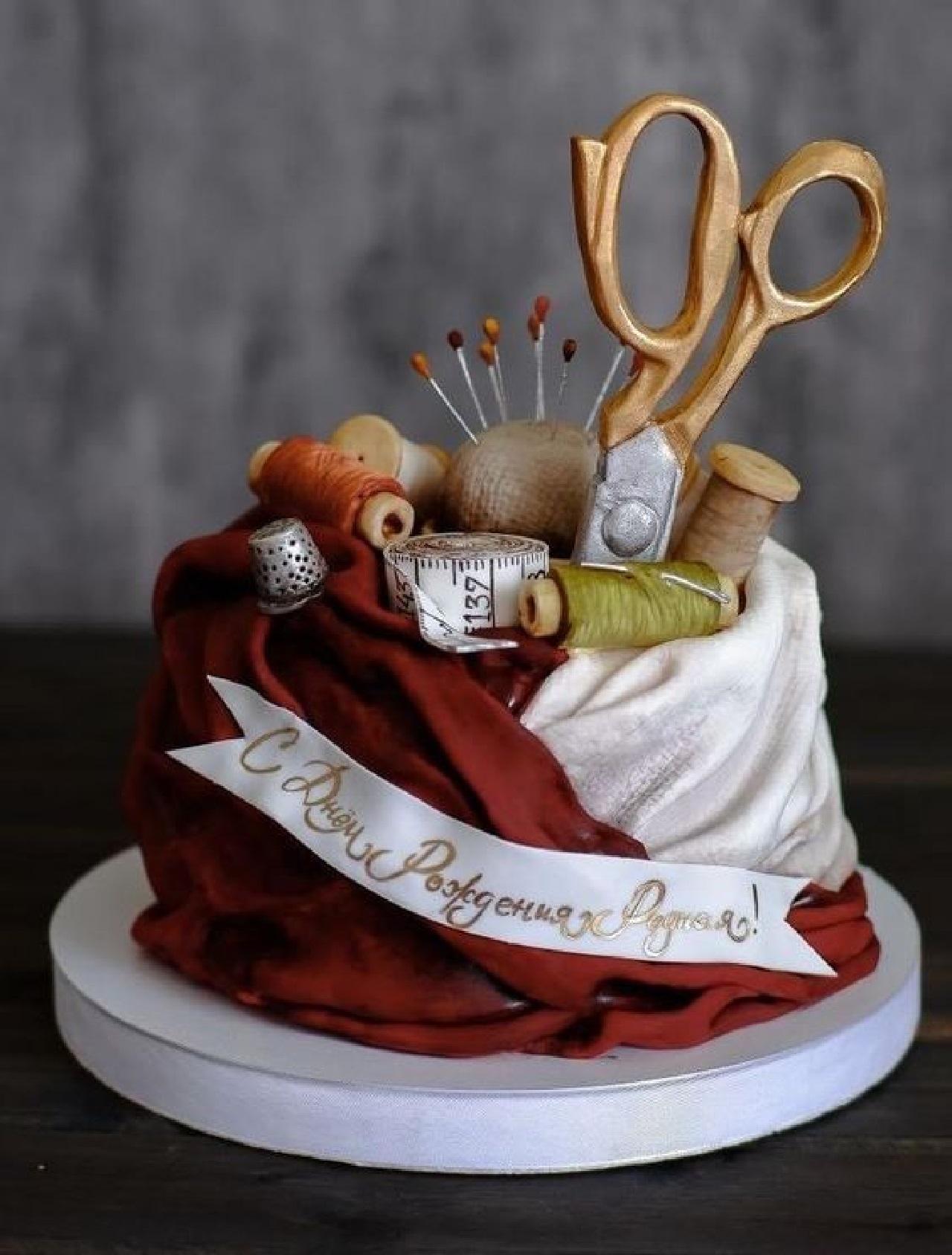 مدل کیک‌ روز خیاط مدل ابزار خیاطی