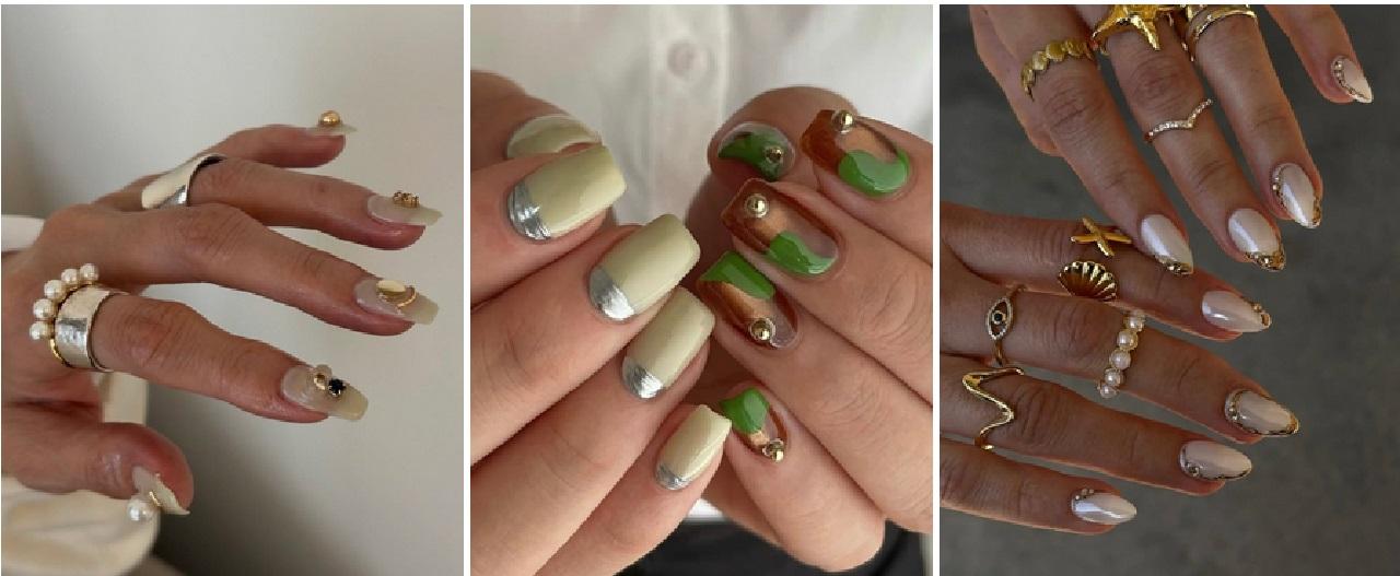 طرخ ناخن زمستانی الهام گرفته از جواهرات ظریف 