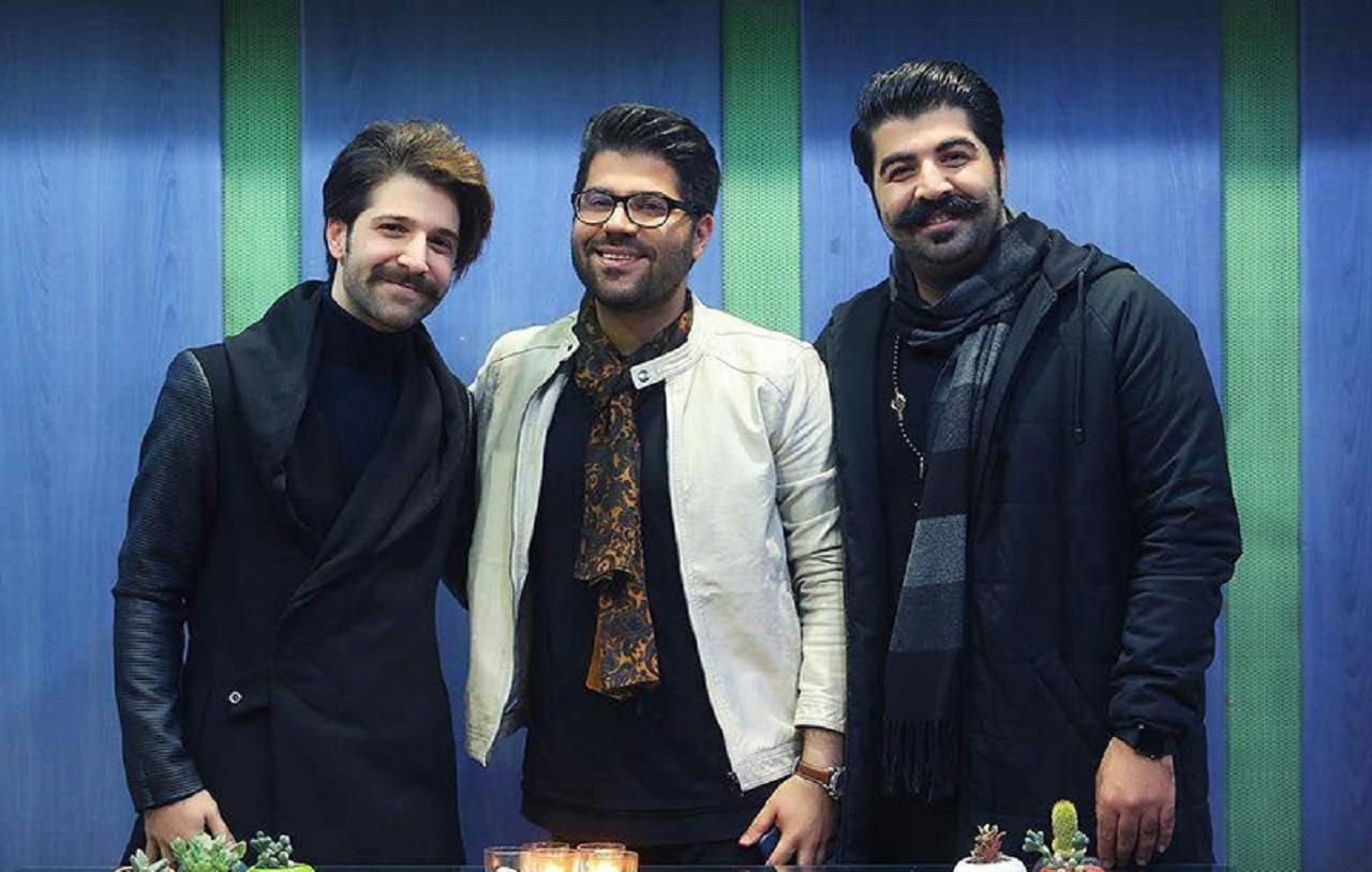 حمید هیراد در کنار بهنام بانی و حامد همایون