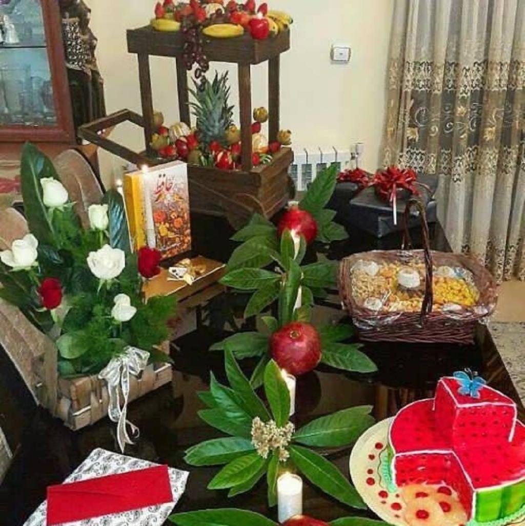 تزیین شب یلدا برای عروس ساده