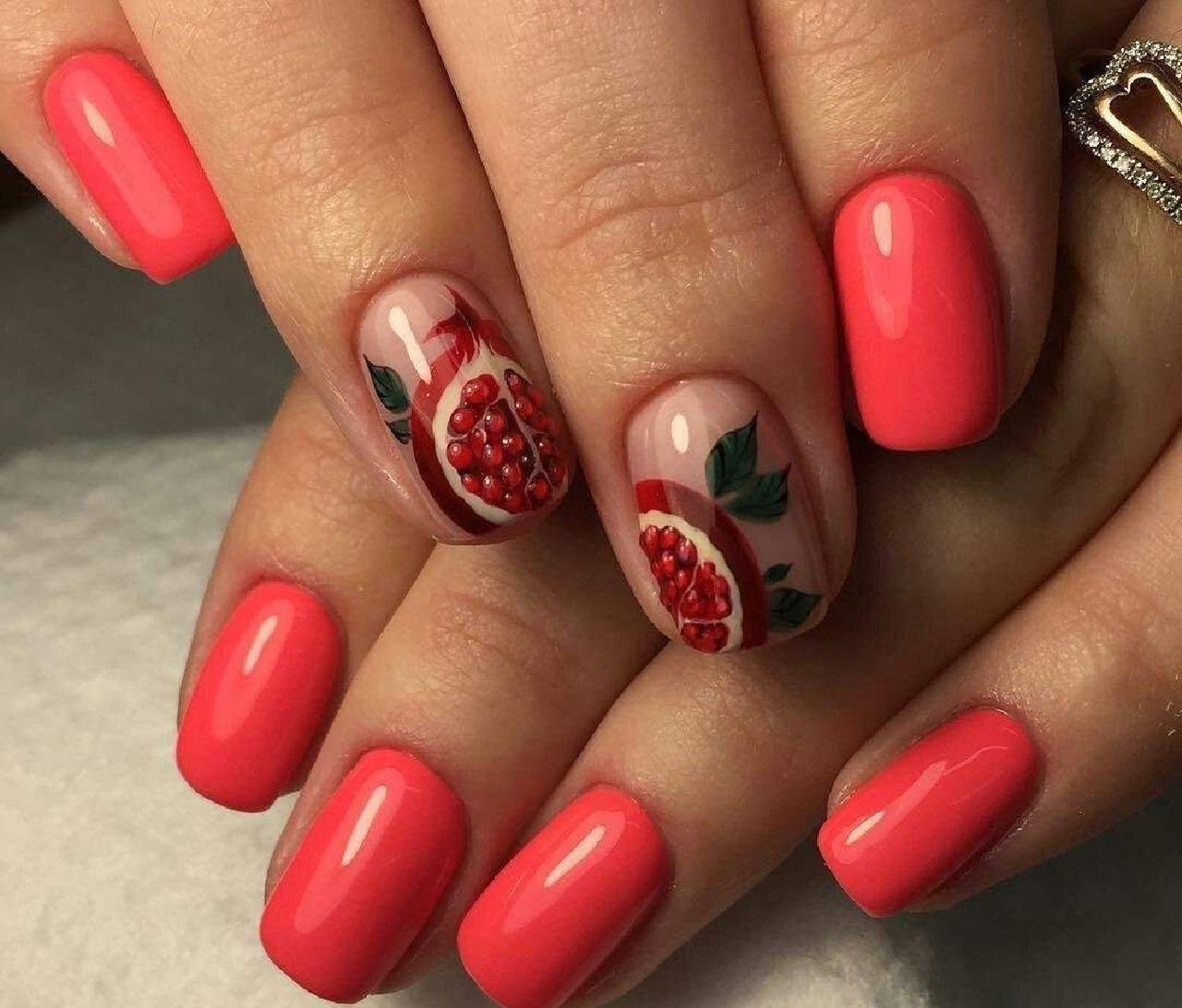 مدل ناخن یلدایی اناری شیک 2