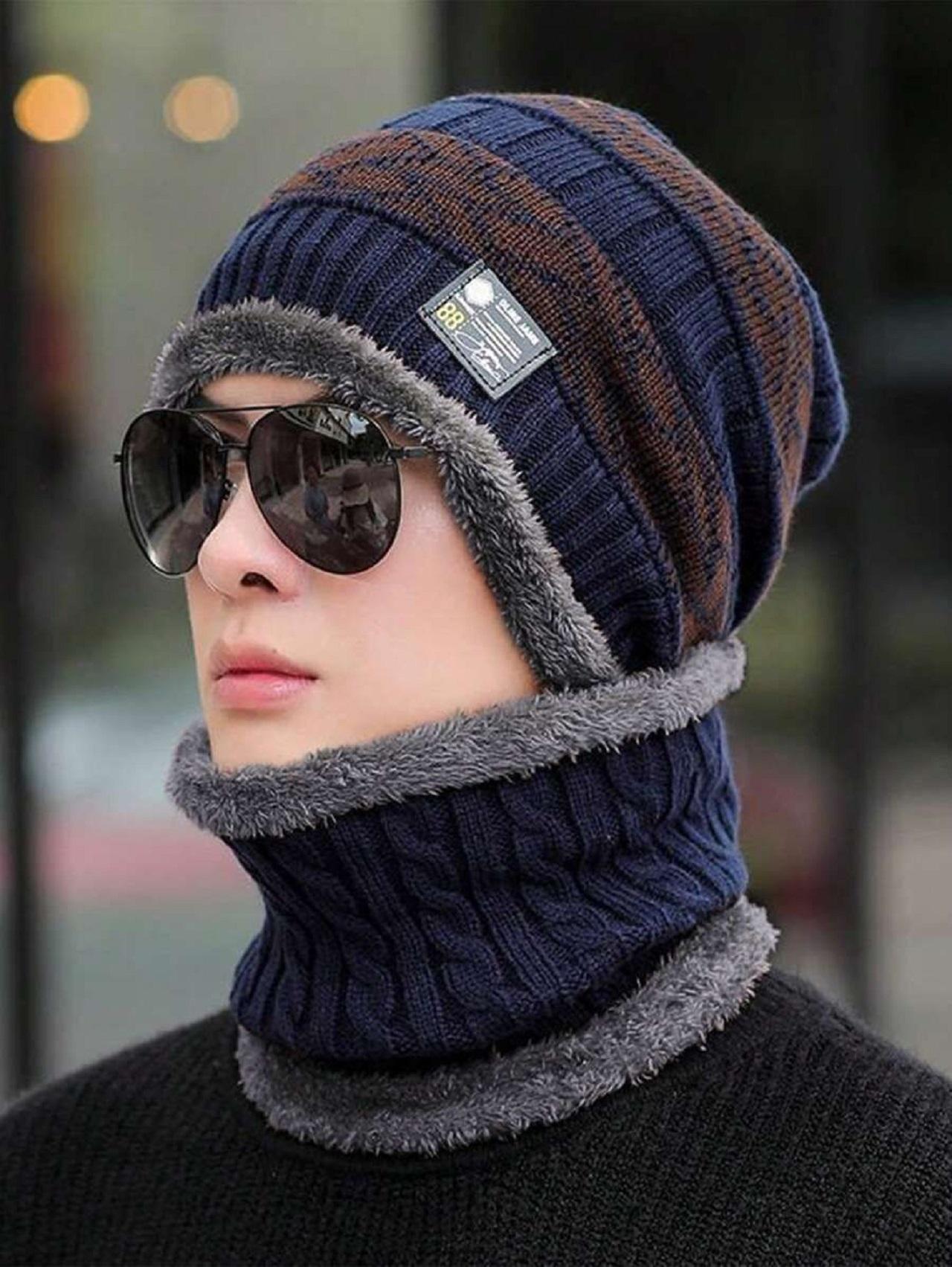 مدل کلاه بافتنی پسرانه ست زمستانی 7