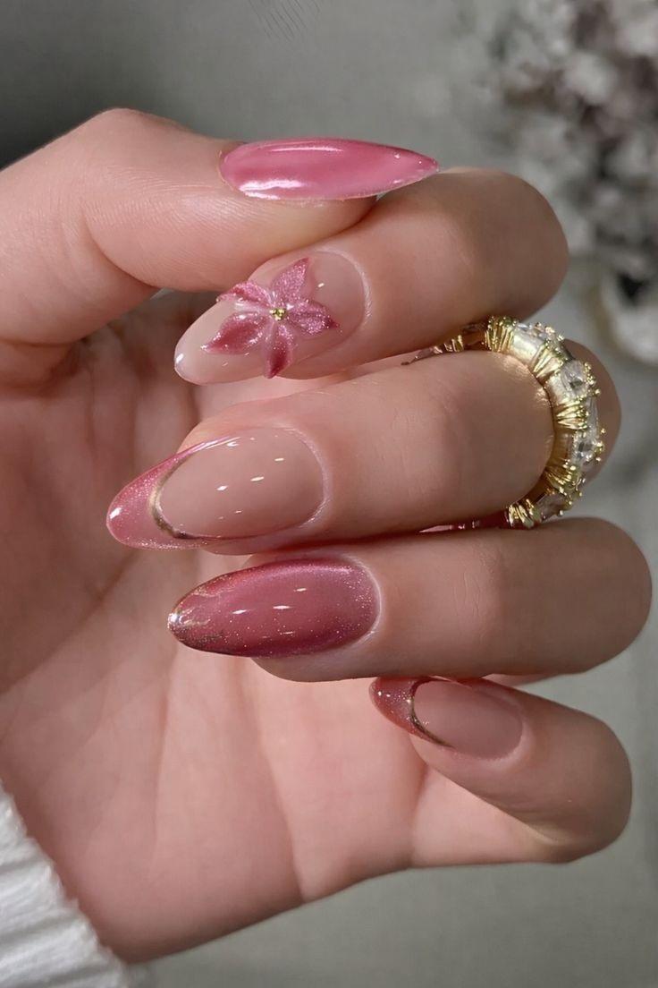 مدل ناخن کروم صورتی 2