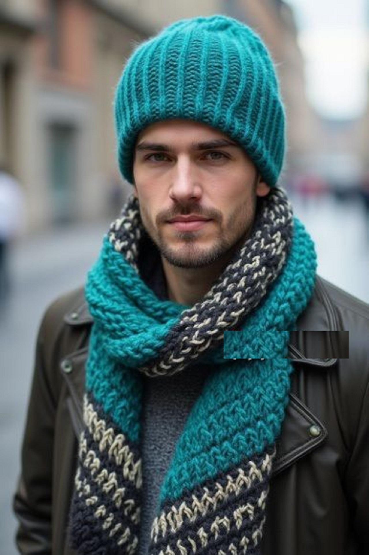 مدل کلاه بافتنی پسرانه ست زمستانی  3