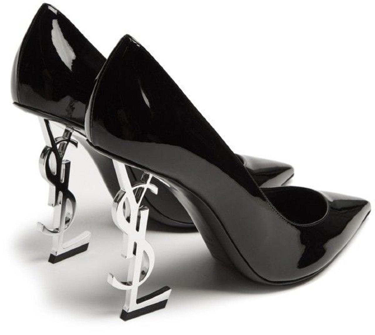 کفش مجلسی پاشنه بلند چرم مدل YSL 1