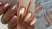 47 مدل ناخن کروم جدید 1405؛ از صدفی و جواهری تا فرنچ خاص