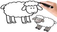 آموزش کشیدن نقاشی گوسفند کودکانه آسان گام به گام و ساده برای مبتدیان